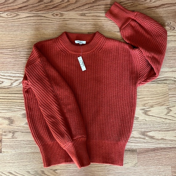 Madewell Sweaters - Madewell Size S Cotton/Wool Sweater in Rich Orange Color - NEW with tags!
